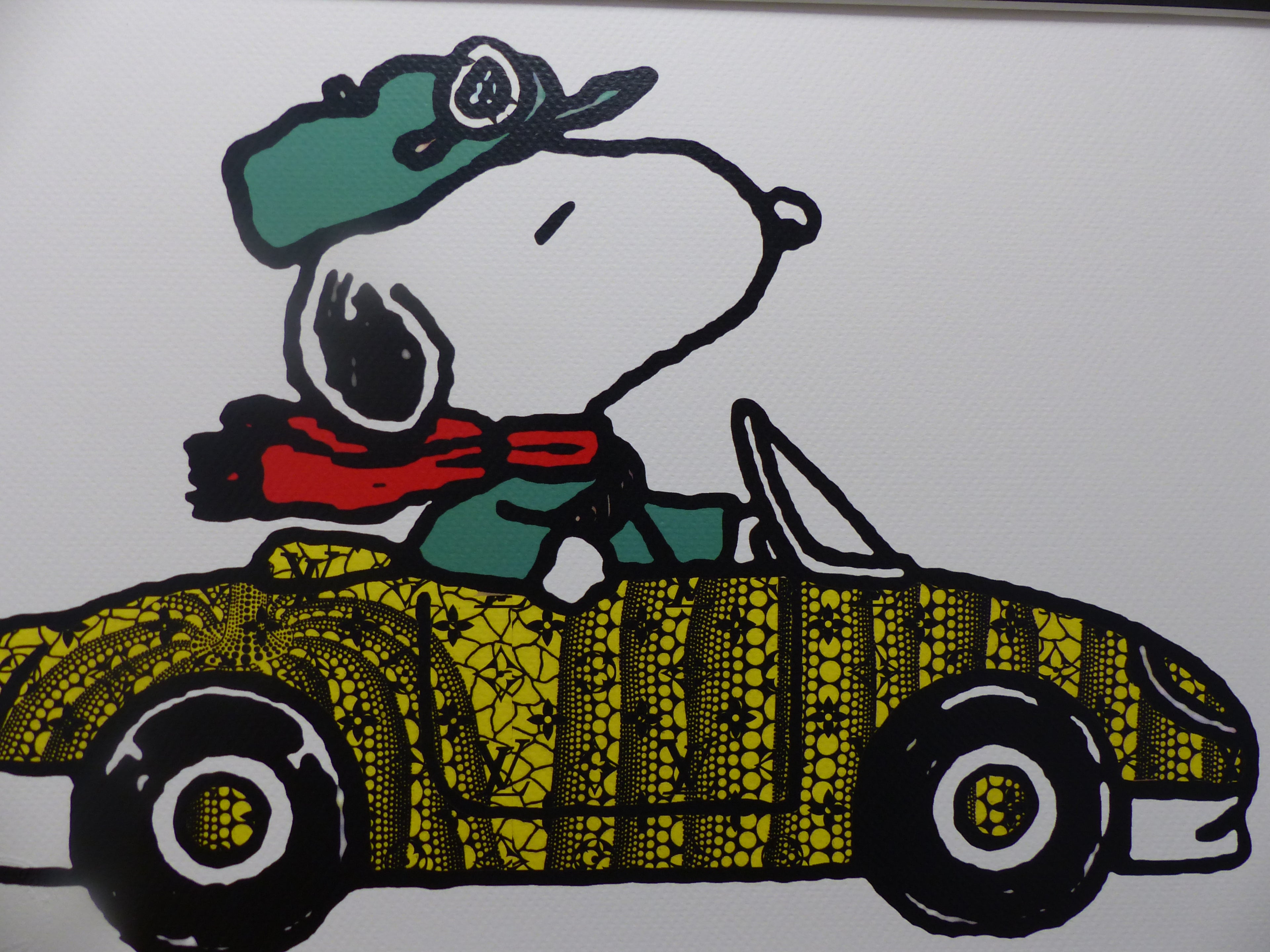 DEATH NYC gerahmte Lithografie ltd edit of 120 "Snoopy Car" 3D Siegel COA Zertifikat