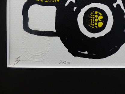 DEATH NYC gerahmte Lithografie ltd edit of 120 "Snoopy Car" 3D Siegel COA Zertifikat
