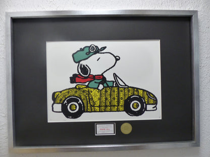 DEATH NYC gerahmte Lithografie ltd edit of 120 "Snoopy Car" 3D Siegel COA Zertifikat