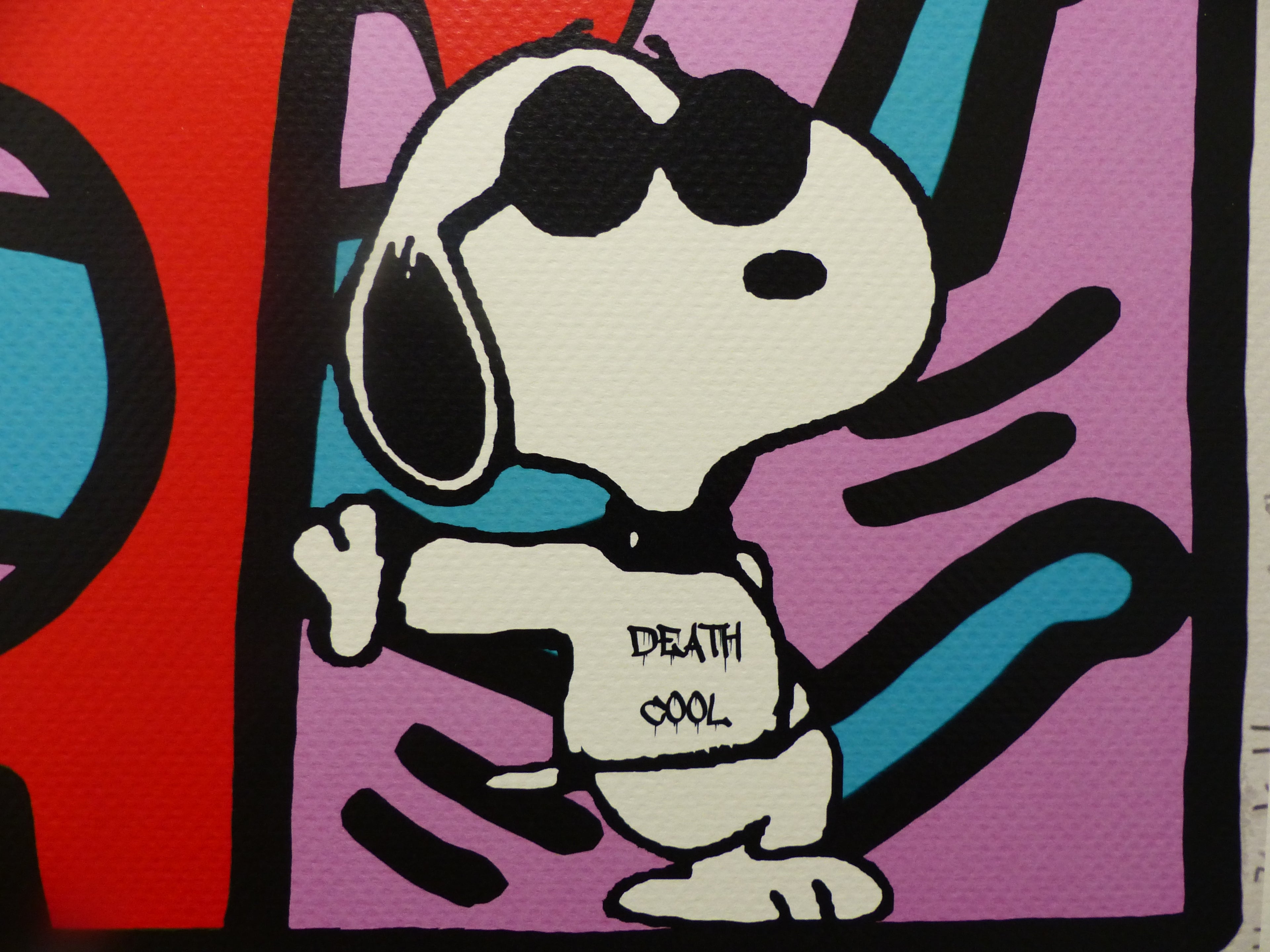 DEATH NYC gerahmte Lithografie ltd edit of 100 "Snoopy Keith Haring" 3D Siegel COA Zertifikat