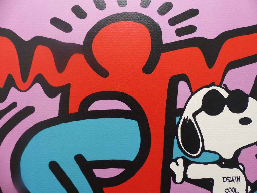 DEATH NYC gerahmte Lithografie ltd edit of 100 "Snoopy Keith Haring" 3D Siegel COA Zertifikat