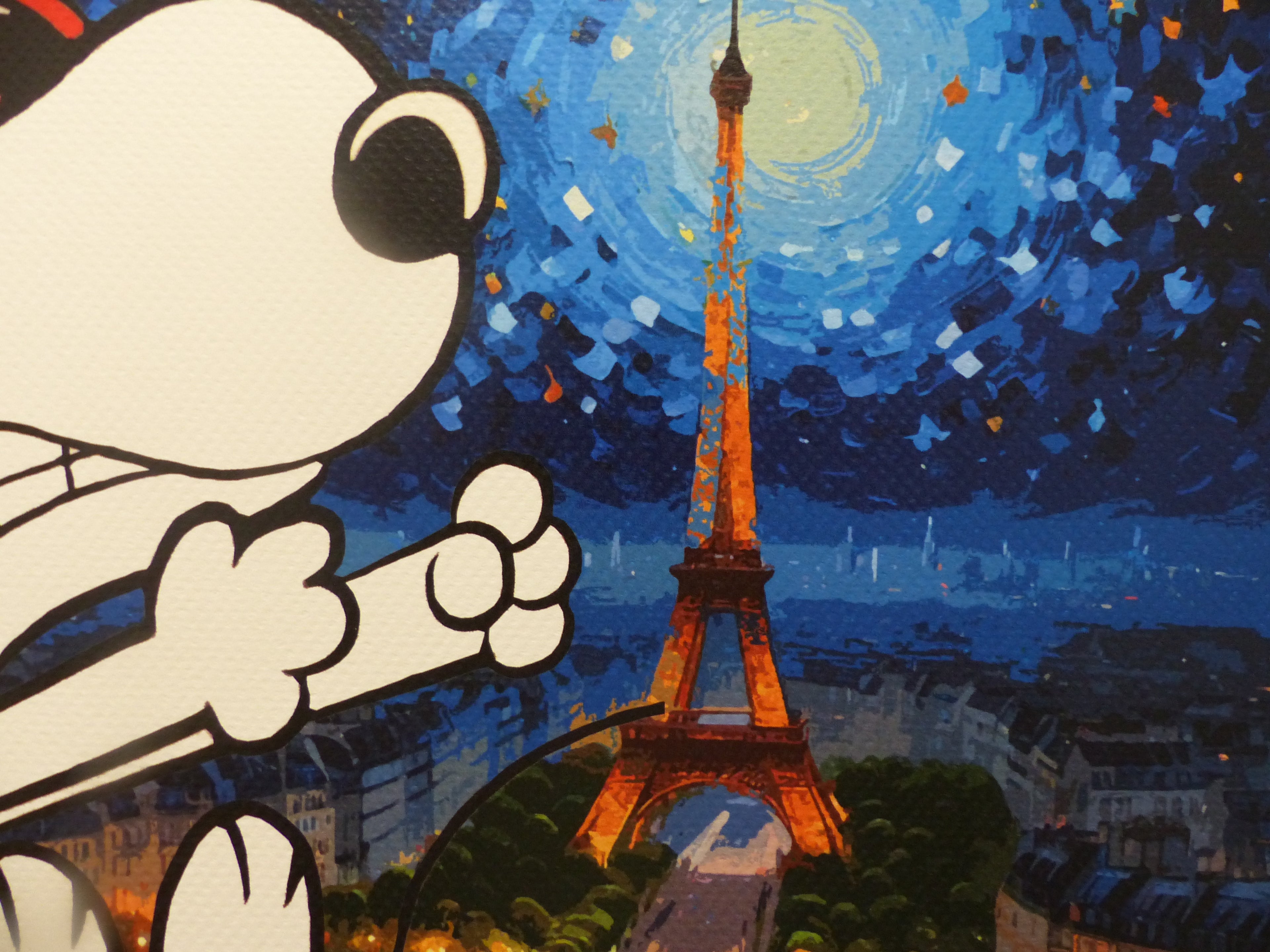 DEATH NYC gerahmte Lithografie ltd edit of 100 "Rage Snoopy by Eiffel Tower" 3D Siegel COA Zertifikat