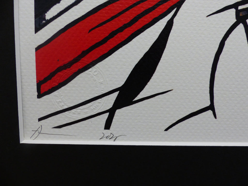 DEATH NYC gerahmte Lithografie ltd edit of 100 "Rage Snoopy by Eiffel Tower" 3D Siegel COA Zertifikat