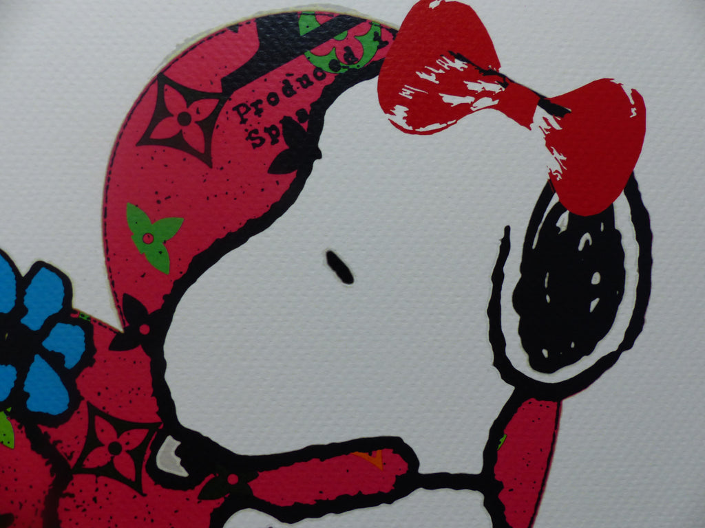 DEATH NYC gerahmte Lithografie ltd edit of 100 "Snoopy Woodstock HEART" 3D Siegel COA Zertifikat