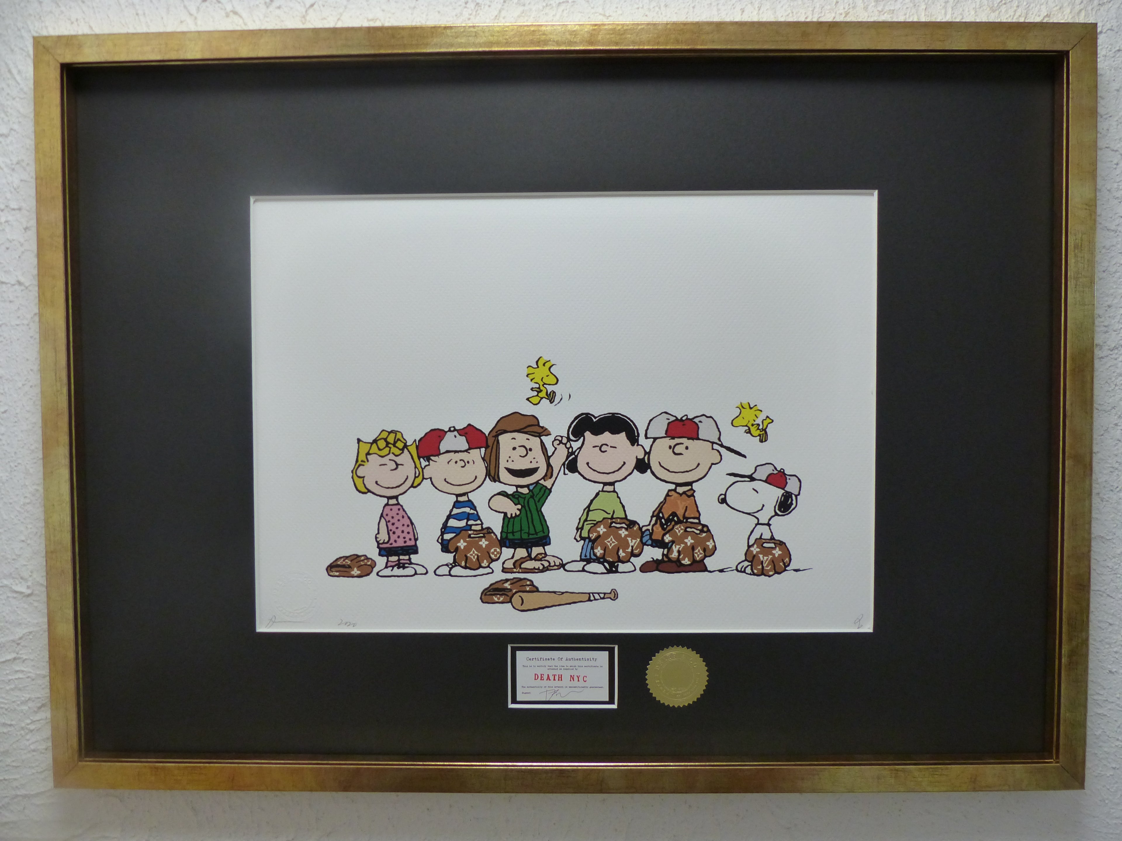 DEATH NYC gerahmte Lithografie ltd edit. of 100 "Snoopy and Friends" 3D Siegel COA Zertifikat