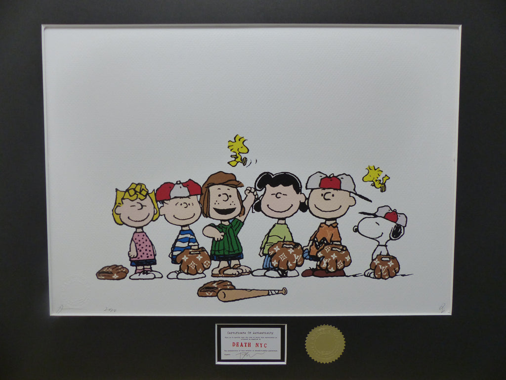 DEATH NYC gerahmte Lithografie ltd edit. of 100 "Snoopy and Friends" 3D Siegel COA Zertifikat