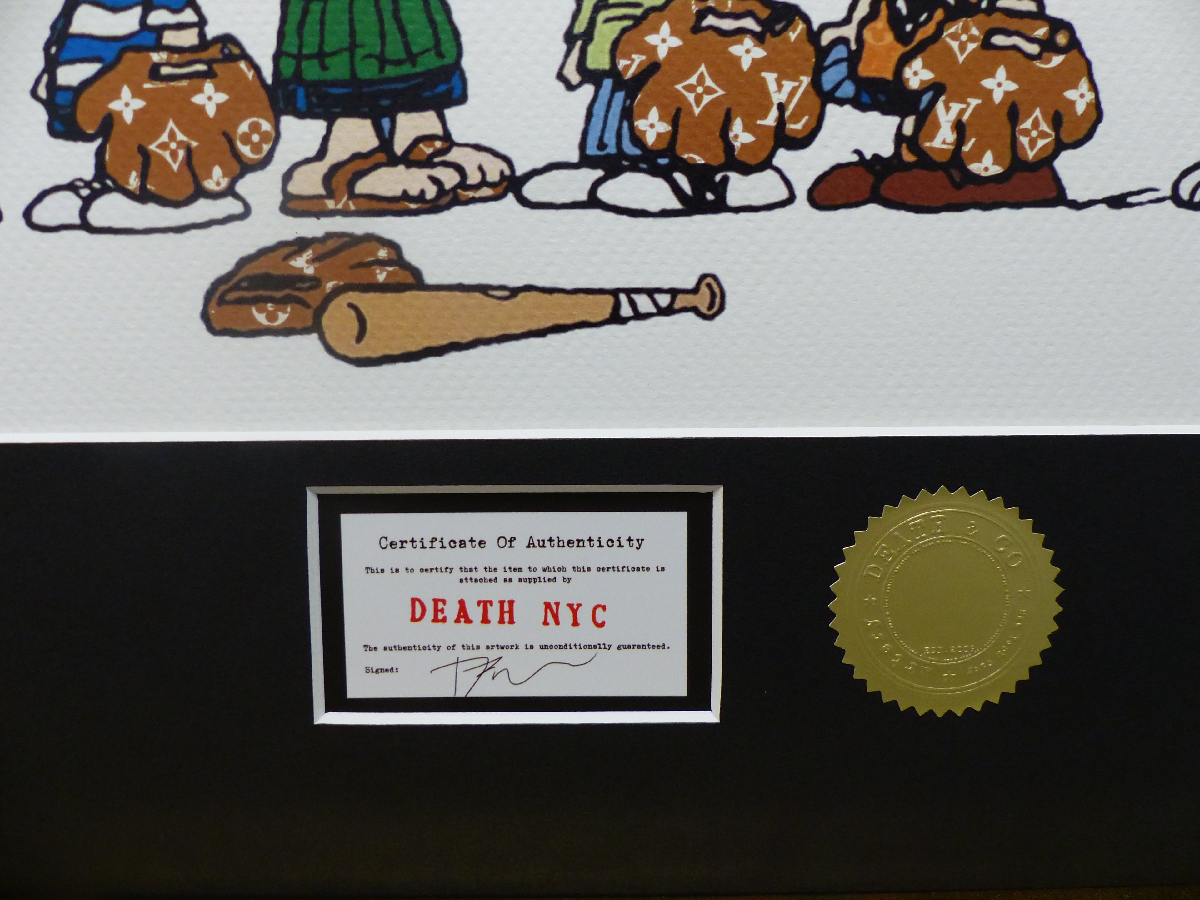 DEATH NYC gerahmte Lithografie ltd edit. of 100 "Snoopy and Friends" 3D Siegel COA Zertifikat