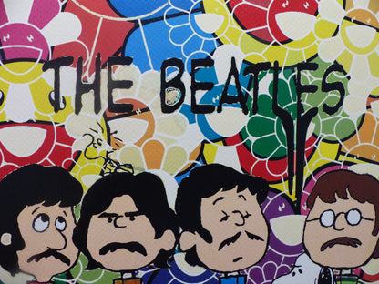 DEATH NYC gerahmte Lithografie ltd edit of 100 "Snoopy and The Beatles" 3D Siegel COA Zertifikat