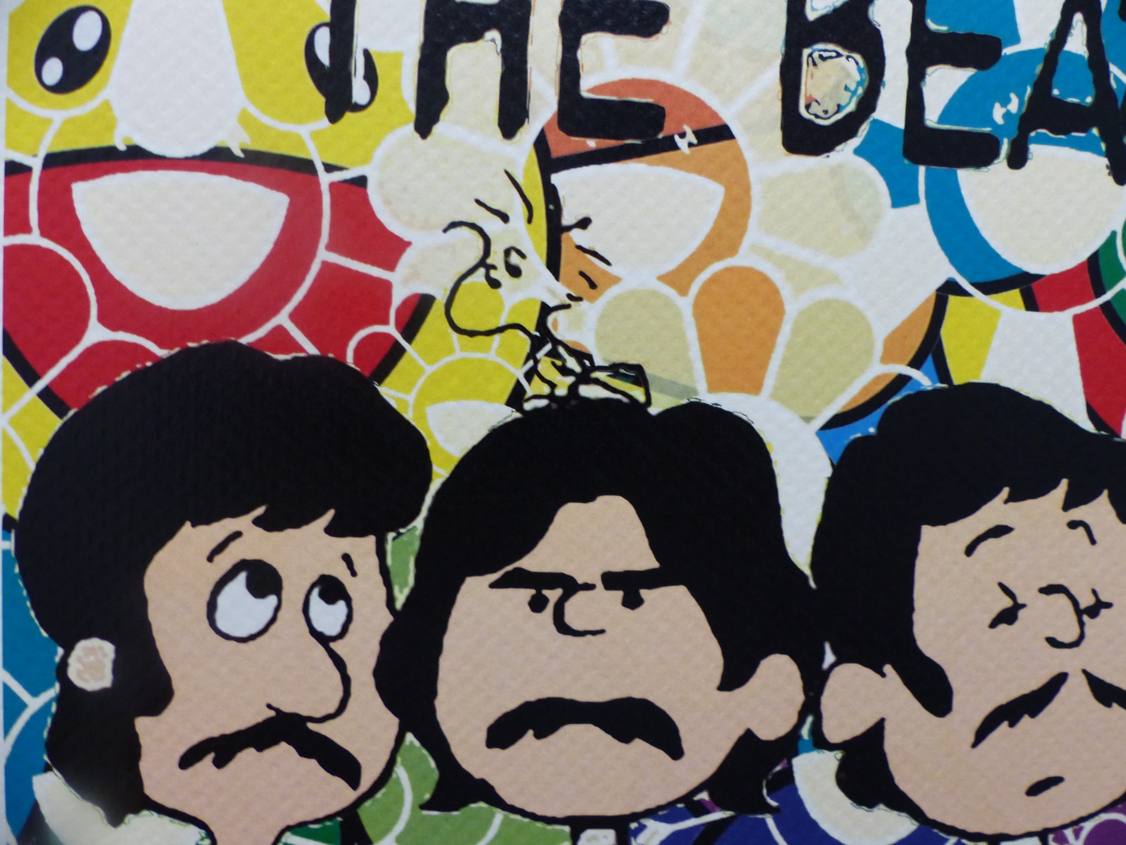 DEATH NYC gerahmte Lithografie ltd edit of 100 "Snoopy and The Beatles" 3D Siegel COA Zertifikat