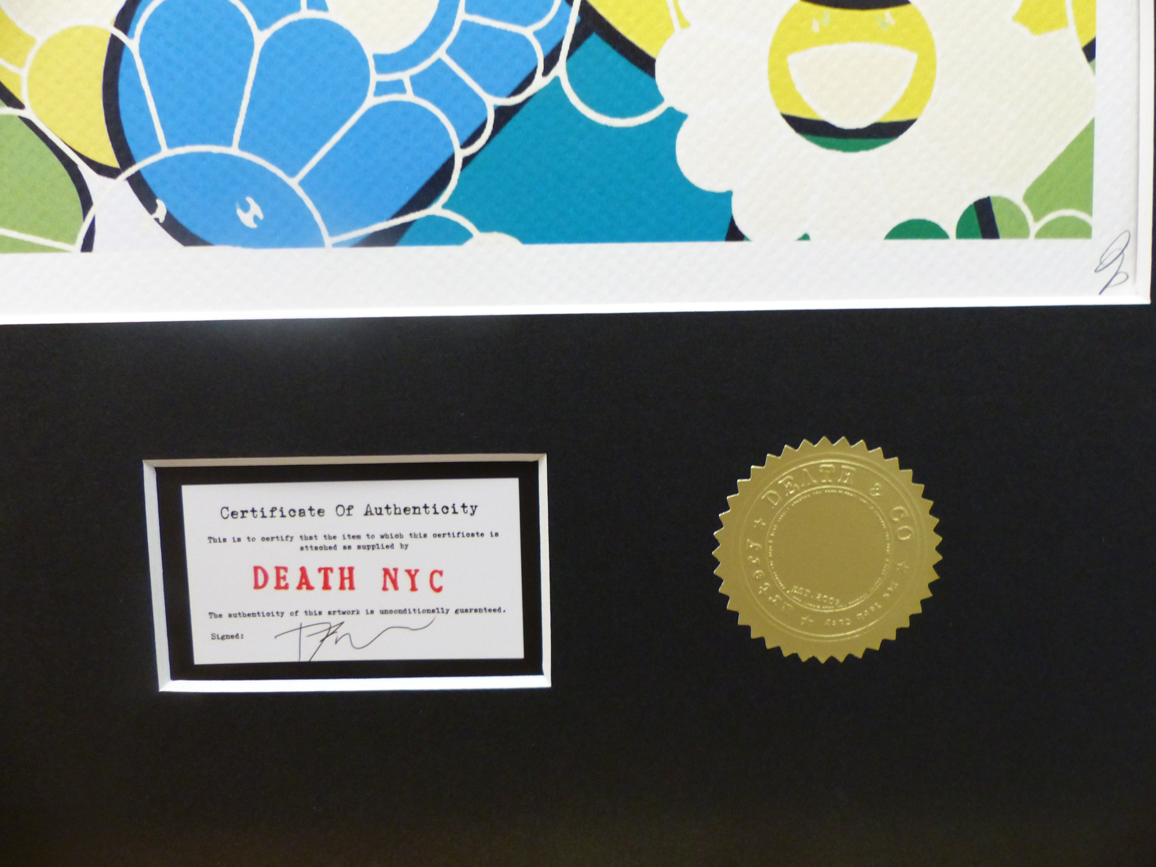 DEATH NYC gerahmte Lithografie ltd edit of 100 "Snoopy and The Beatles" 3D Siegel COA Zertifikat