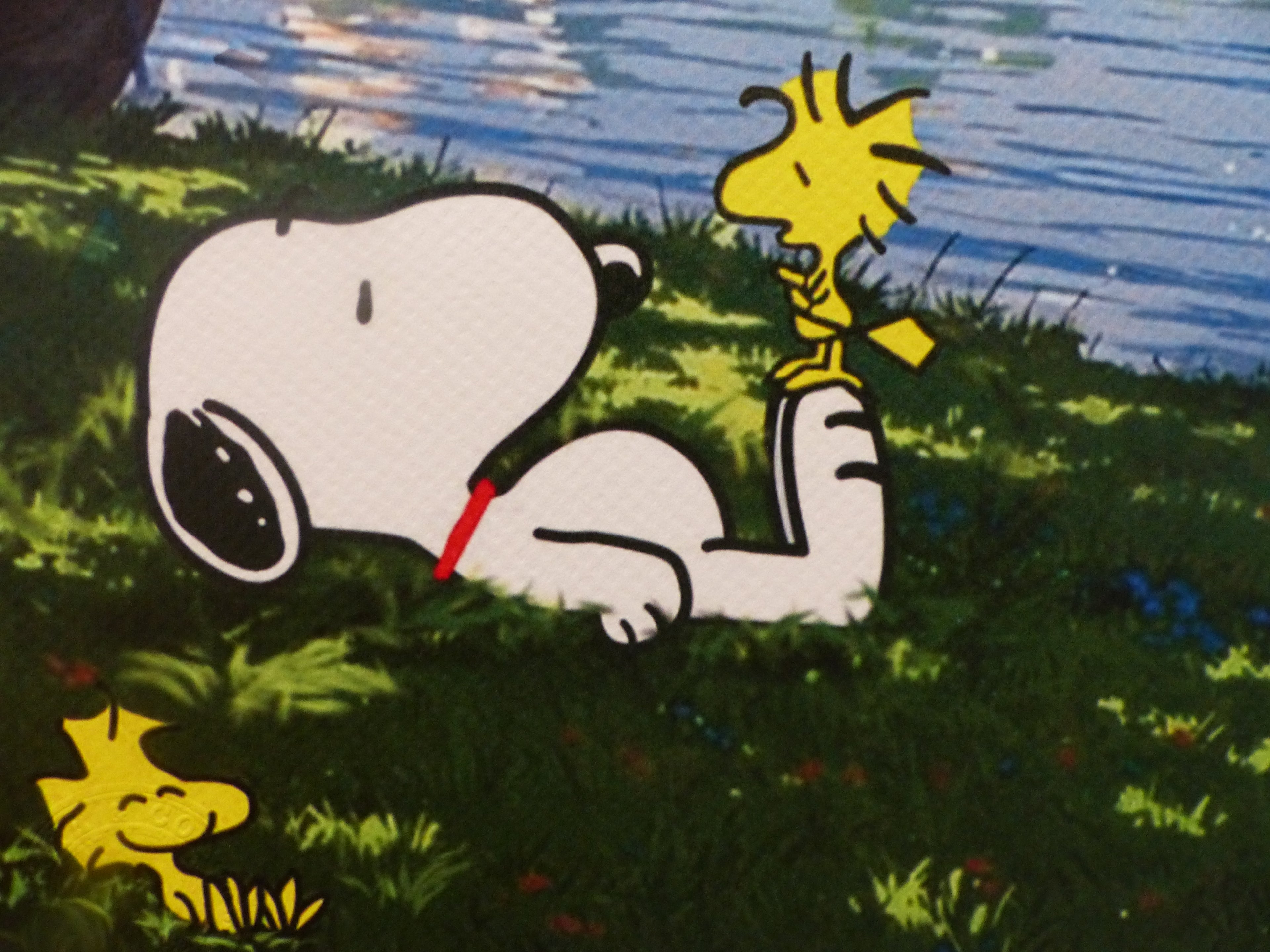 DEATH NYC gerahmte Lithografie ltd edit of 120 "Chilling Snoopy and Woodstock" 3D Siegel COA Zertifikat