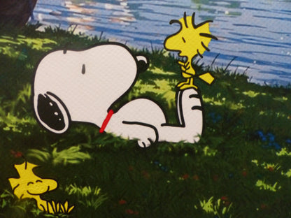 DEATH NYC gerahmte Lithografie ltd edit of 120 "Chilling Snoopy and Woodstock" 3D Siegel COA Zertifikat