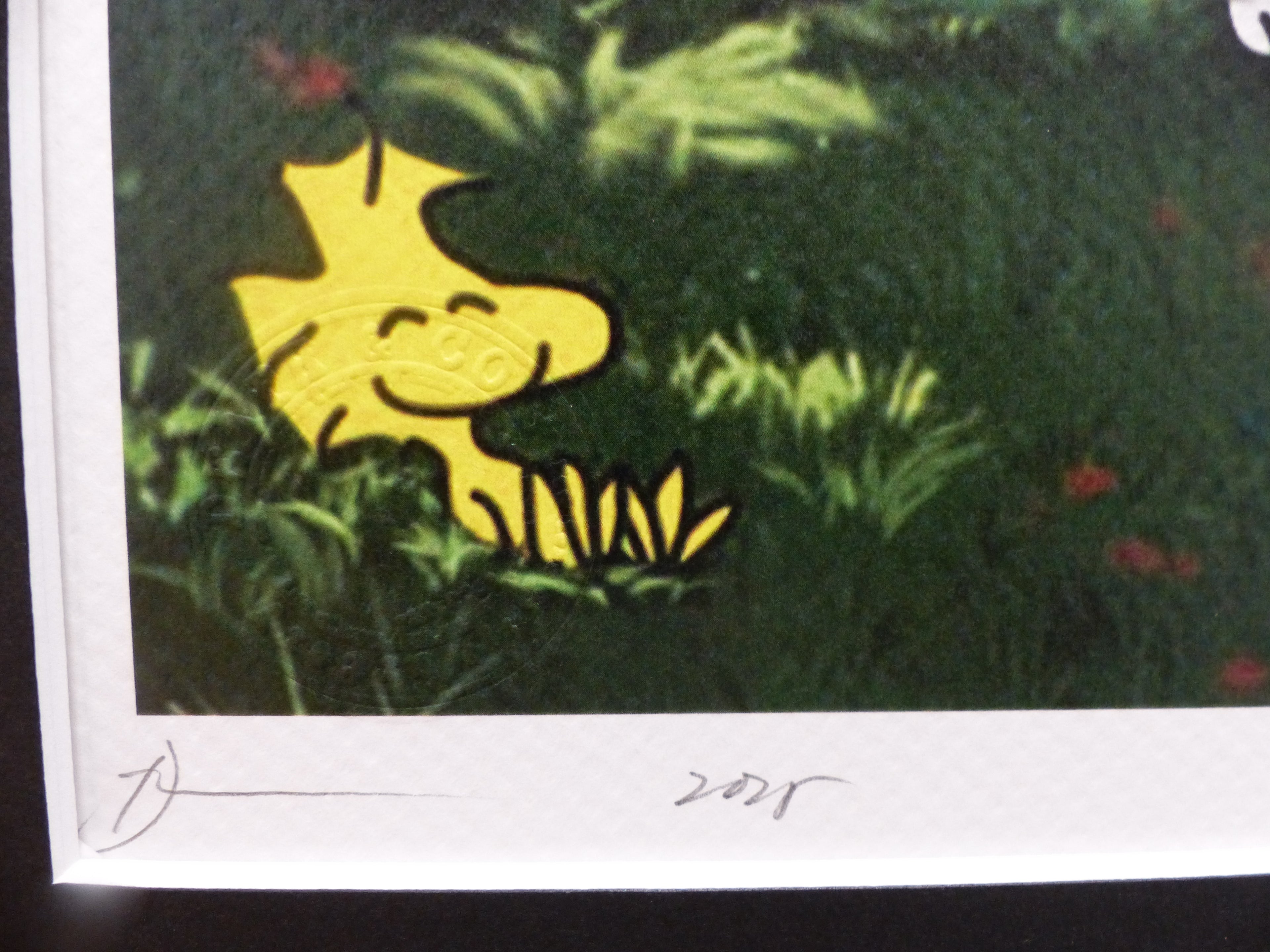 DEATH NYC gerahmte Lithografie ltd edit of 120 "Chilling Snoopy and Woodstock" 3D Siegel COA Zertifikat