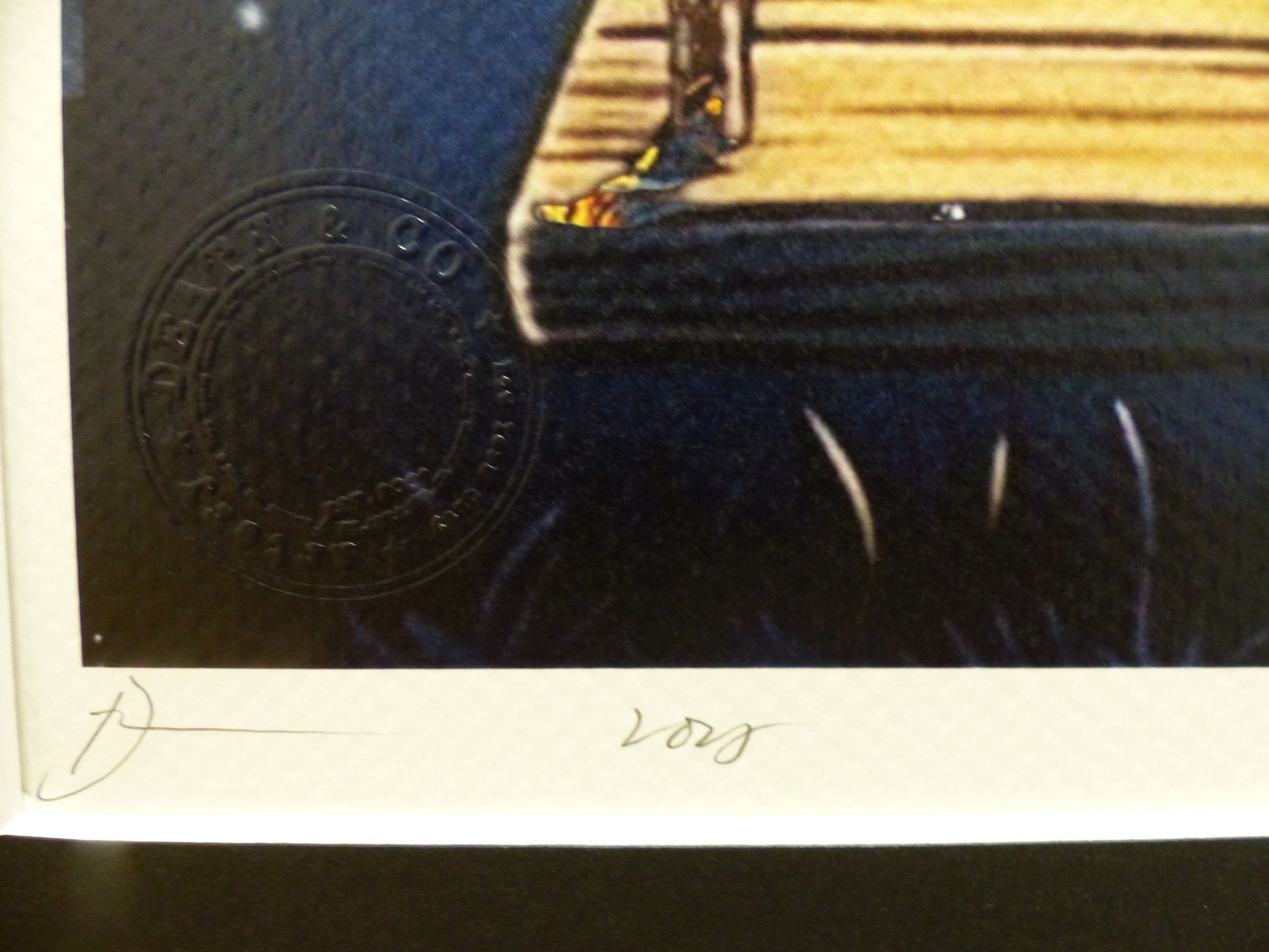 DEATH NYC gerahmte Lithografie ltd edit of 120 "Snoopy in the Moon by the Tower Bridge" 3D Siegel COA Zertifikat