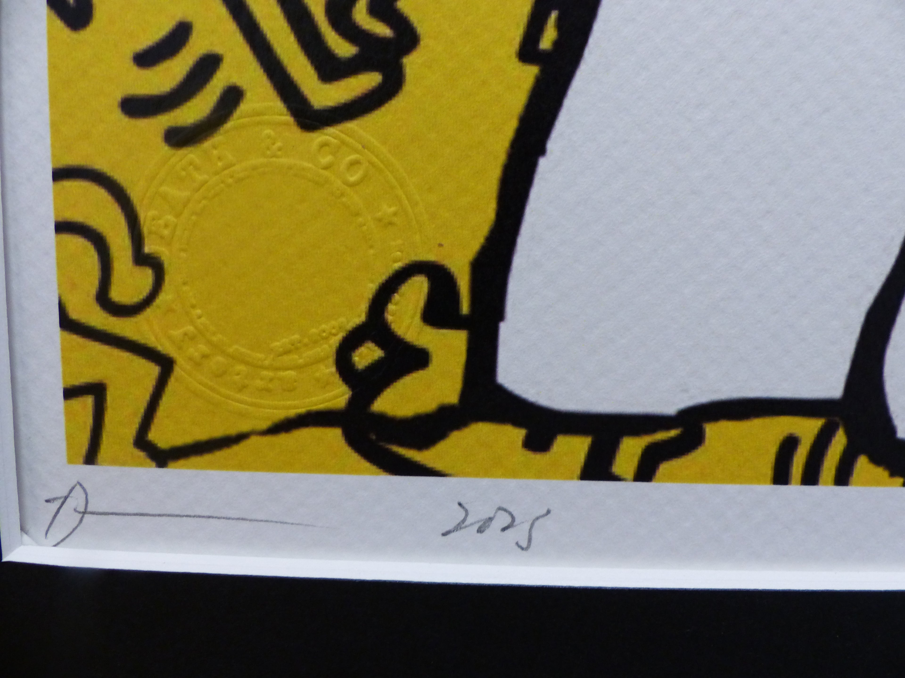 DEATH NYC gerahmte Lithografie ltd edit of 120 Snoopy Keith Haring Heart 3D Siegel COA Zertifikat