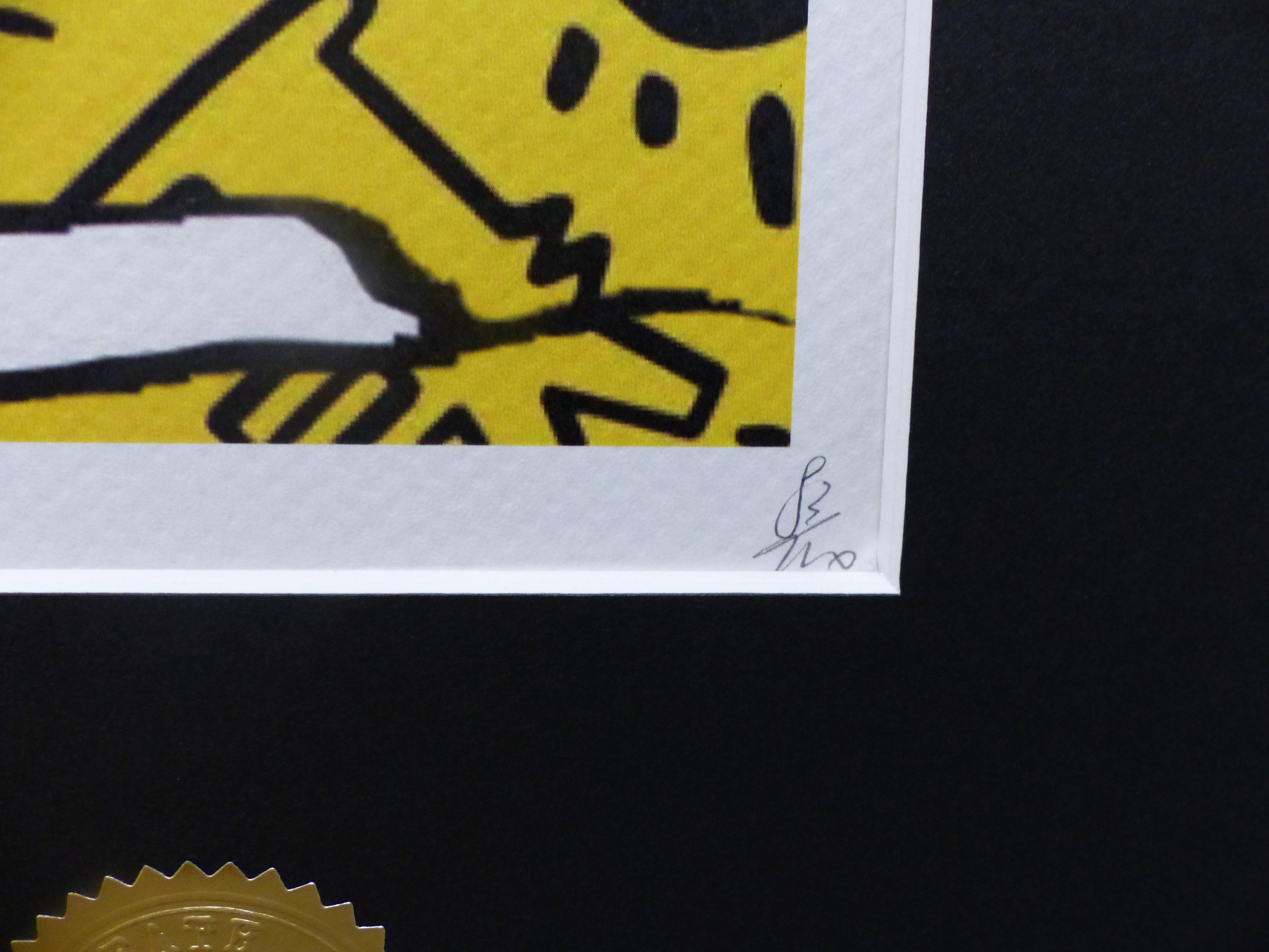 DEATH NYC gerahmte Lithografie ltd edit of 120 Snoopy Keith Haring Heart 3D Siegel COA Zertifikat