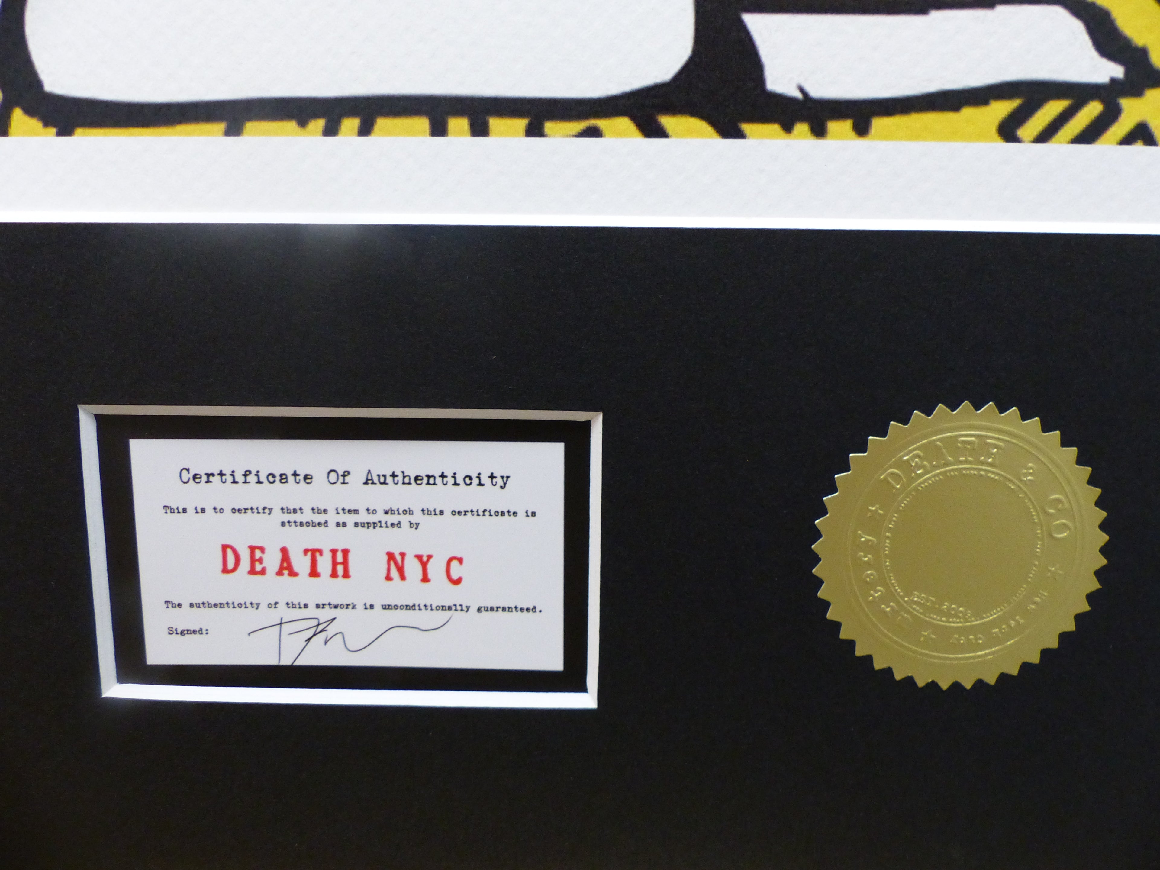 DEATH NYC gerahmte Lithografie ltd edit of 120 Snoopy Keith Haring Heart 3D Siegel COA Zertifikat