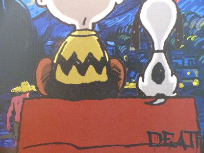DEATH NYC gerahmte Lithografie ltd edit of 100 "Snoopy Charly with van Gogh background" 3D Siegel COA Zertifikat