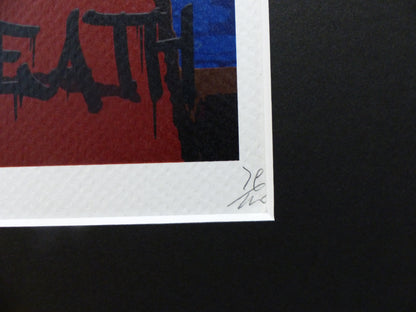 DEATH NYC gerahmte Lithografie ltd edit of 100 "Snoopy Charly with van Gogh background" 3D Siegel COA Zertifikat
