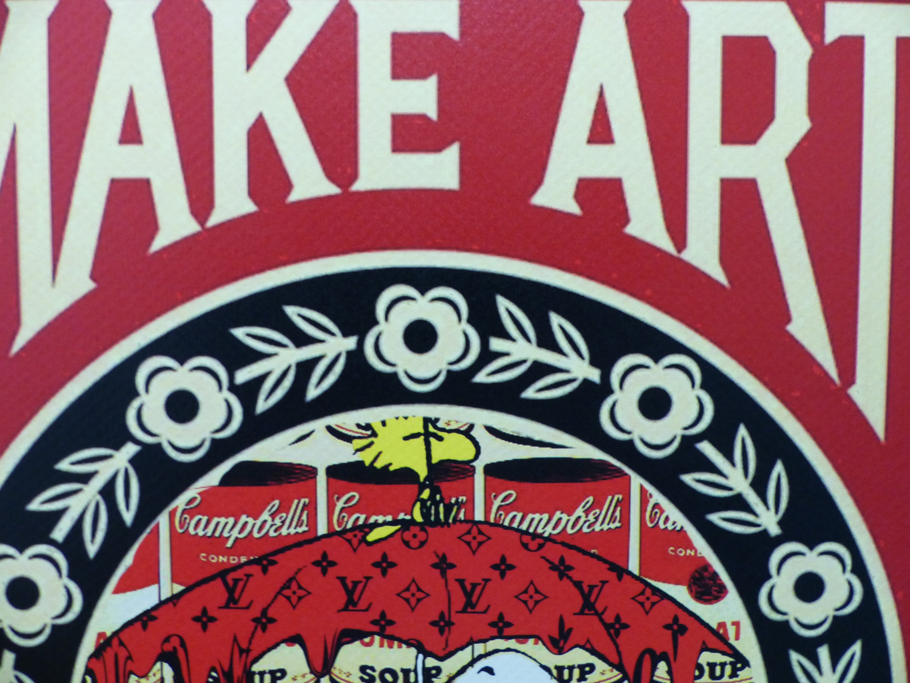 DEATH NYC gerahmte Lithografie ltd edit of 100 "Snoopy make art not war" 3D Siegel COA Zertifikat