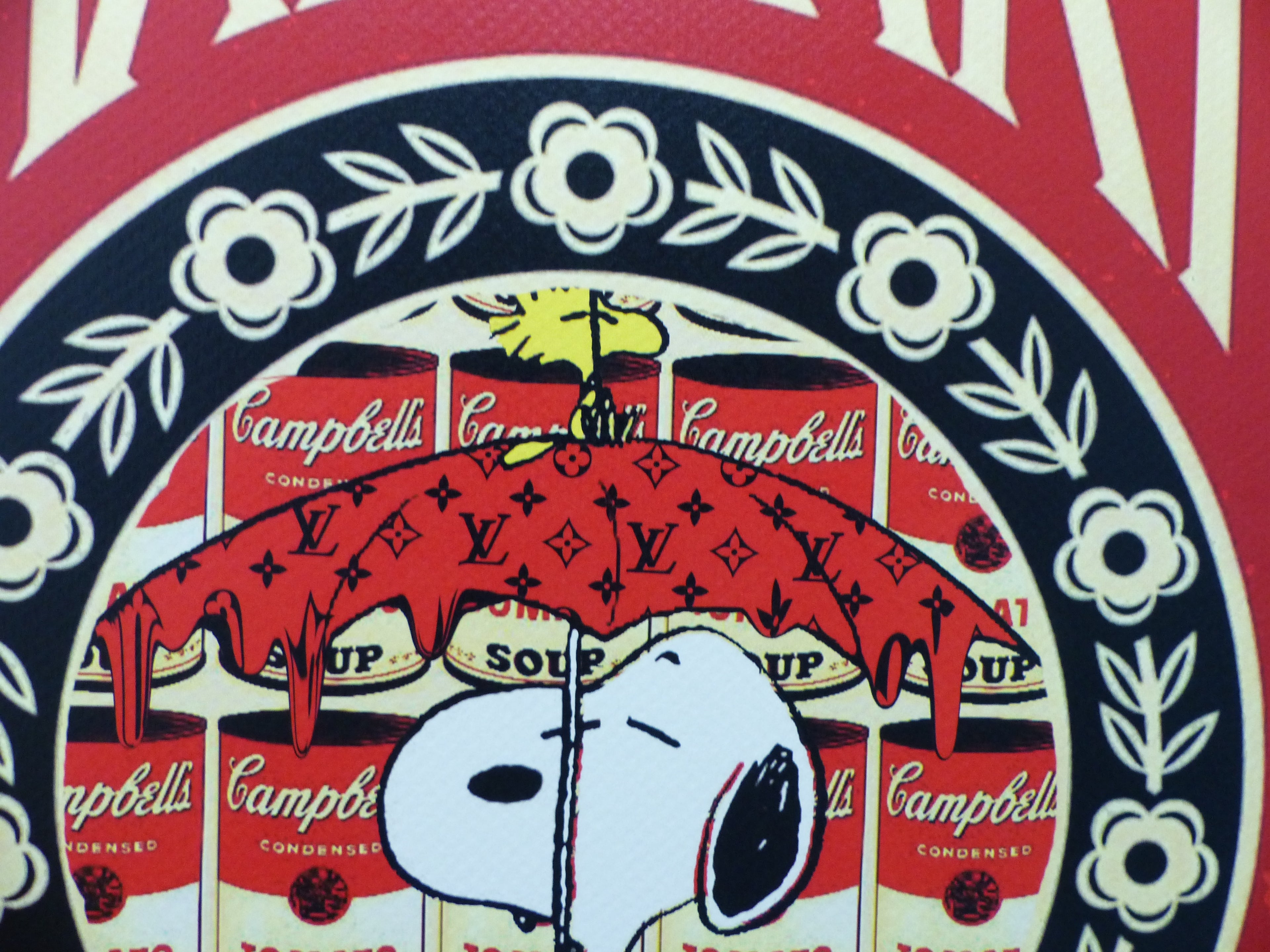 DEATH NYC gerahmte Lithografie ltd edit of 100 "Snoopy make art not war" 3D Siegel COA Zertifikat
