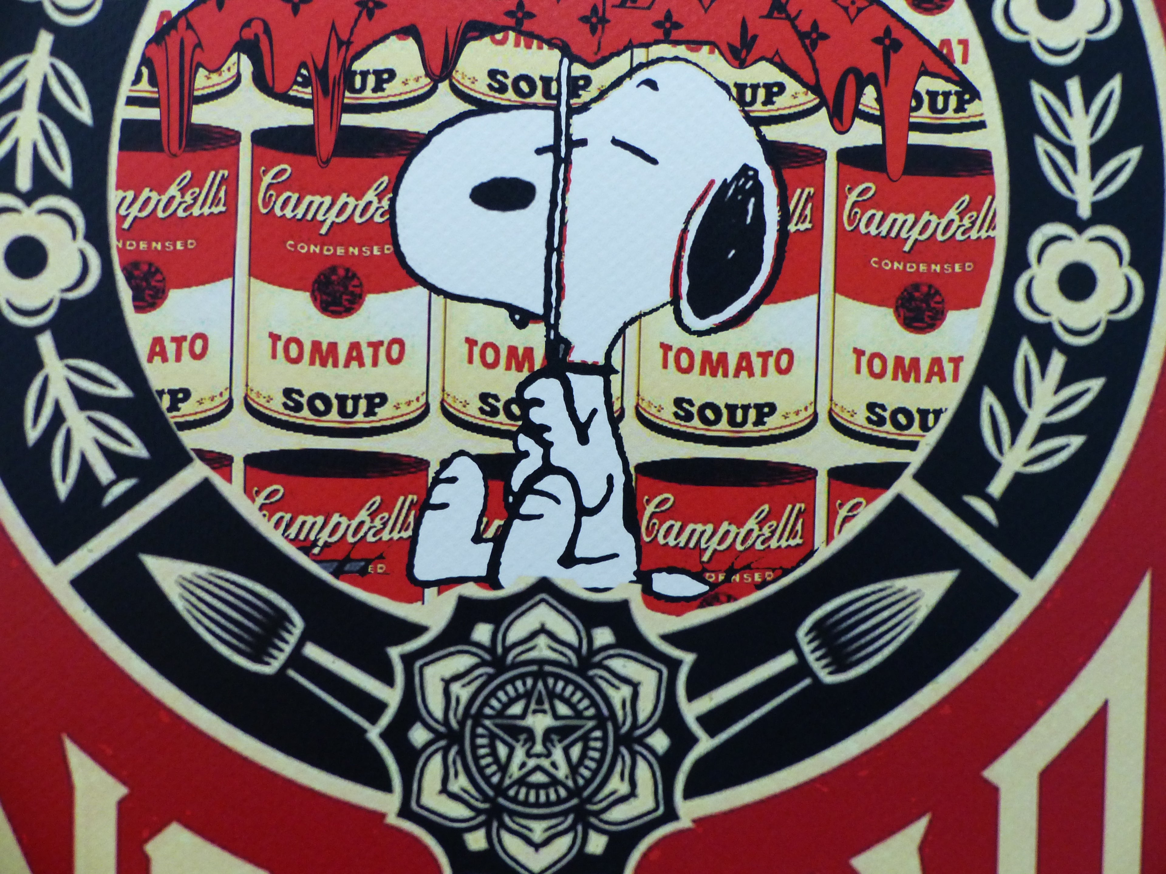 DEATH NYC gerahmte Lithografie ltd edit of 100 "Snoopy make art not war" 3D Siegel COA Zertifikat