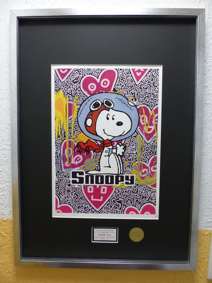 DEATH NYC gerahmte Lithografie ltd edit "Snoopy Art II" 3D Siegel COA Zertifikat