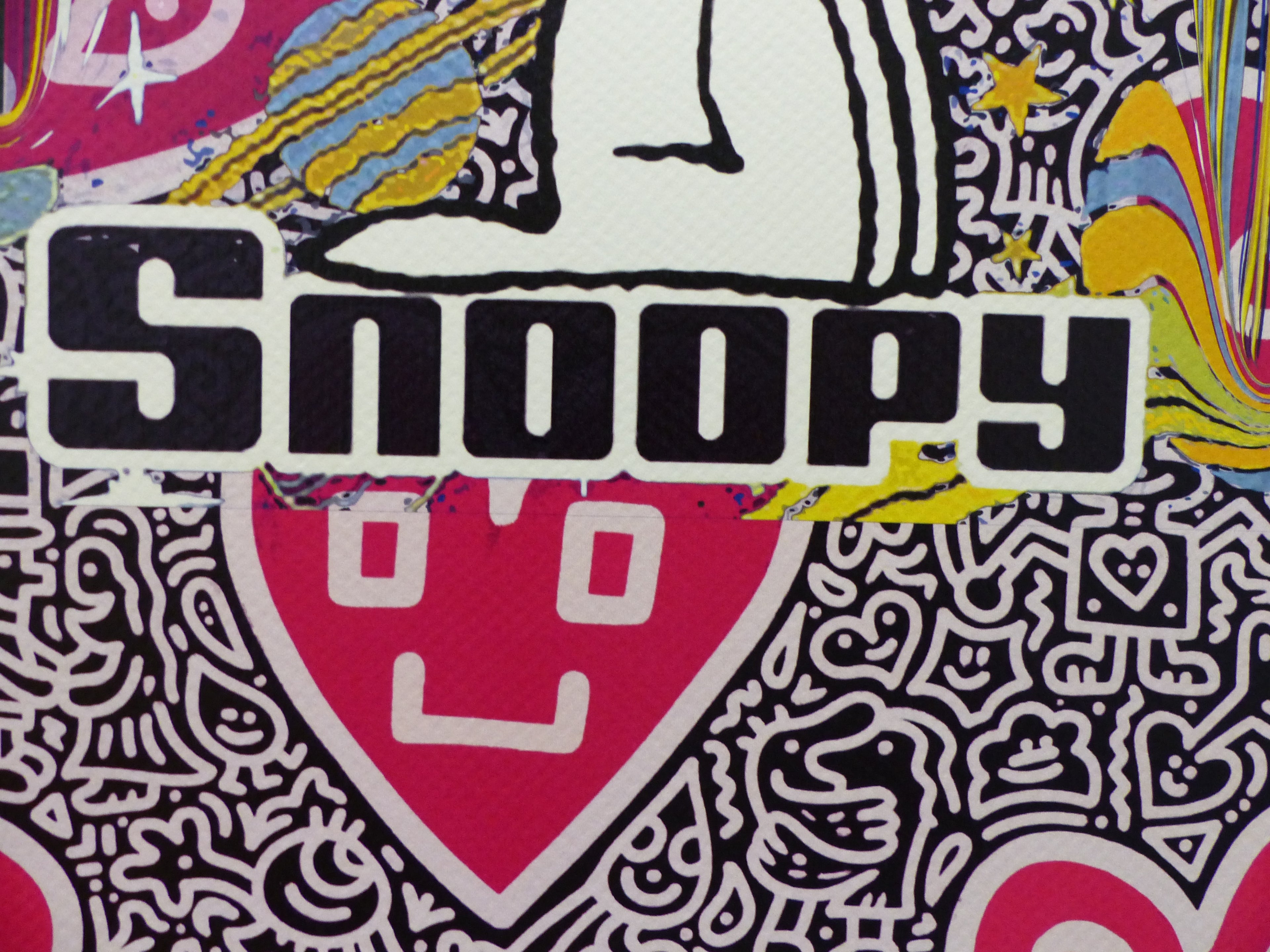 DEATH NYC gerahmte Lithografie ltd edit "Snoopy Art II" 3D Siegel COA Zertifikat