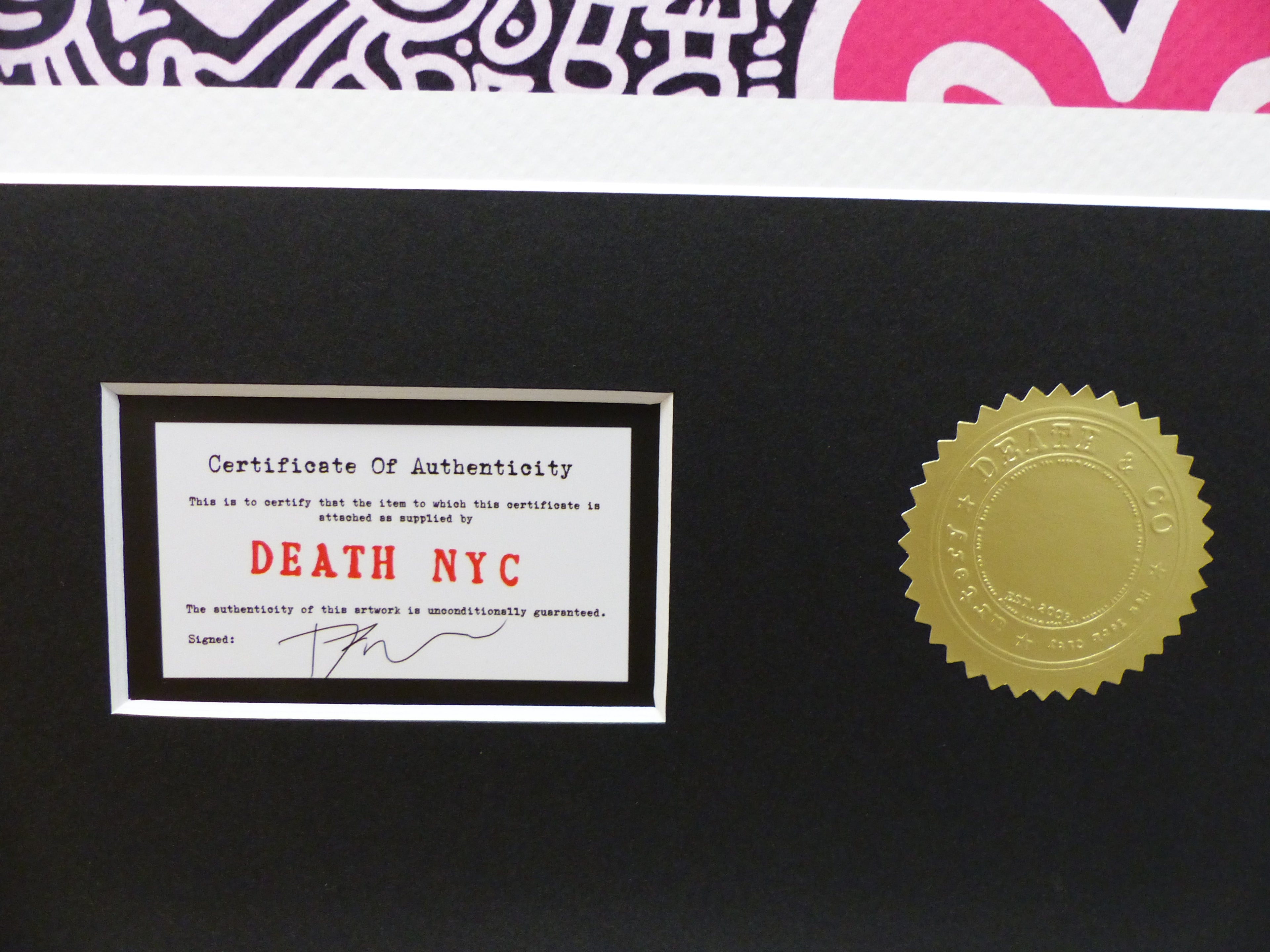 DEATH NYC gerahmte Lithografie ltd edit "Snoopy Art II" 3D Siegel COA Zertifikat