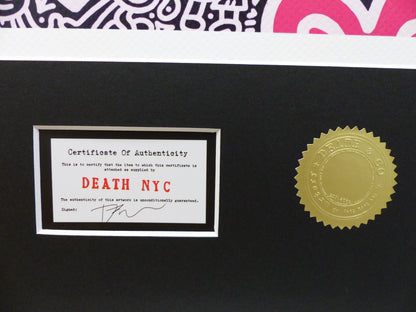 DEATH NYC gerahmte Lithografie ltd edit "Snoopy Art II" 3D Siegel COA Zertifikat