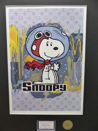 DEATH NYC gerahmte Lithografie ltd edit of 100 "Snoopy Art I" 3D Siegel COA Zertifikat