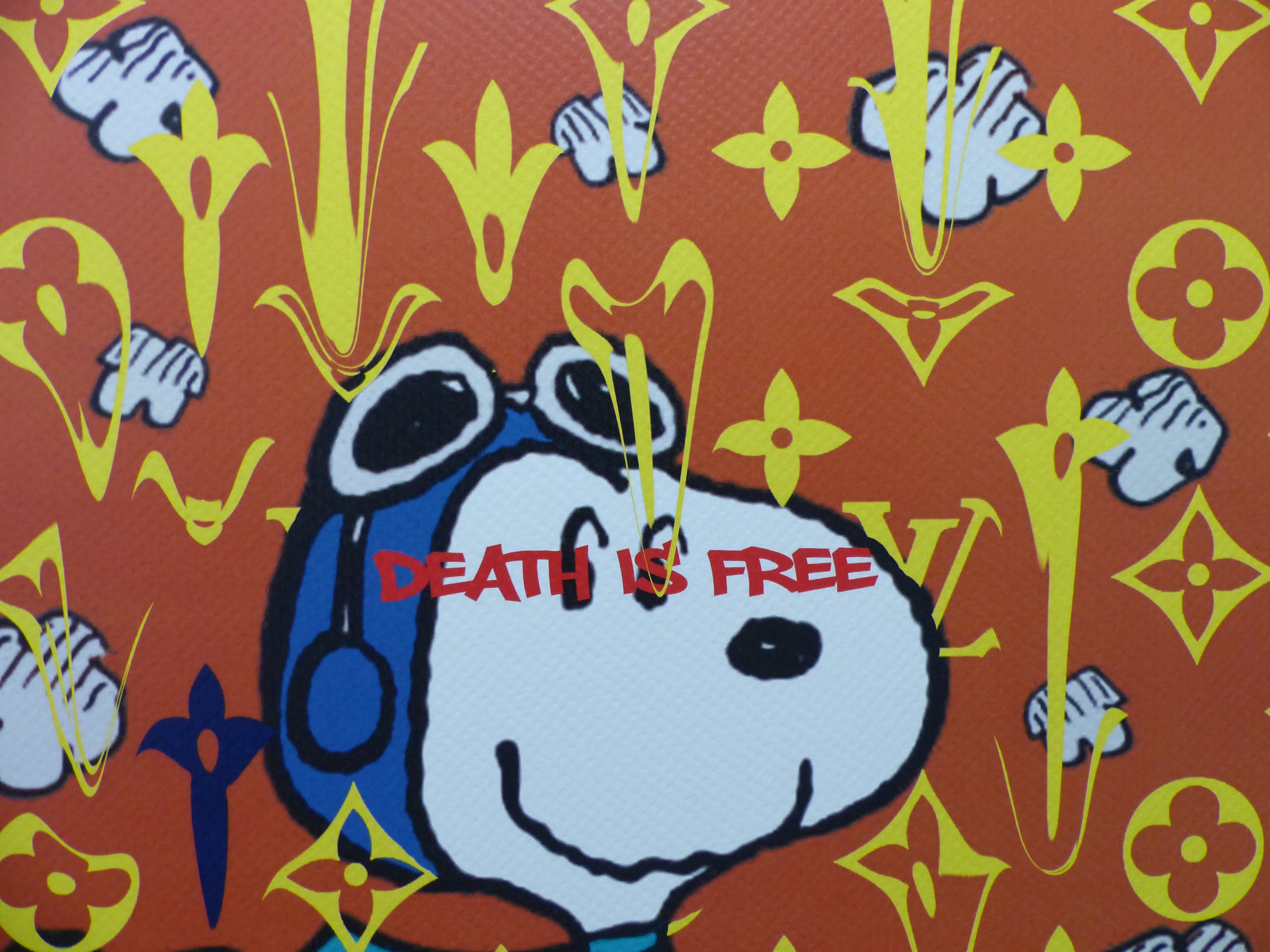DEATH NYC gerahmte Lithografie ltd edit of 100 "Free Snoopy I" 3D Siegel COA Zertifikat