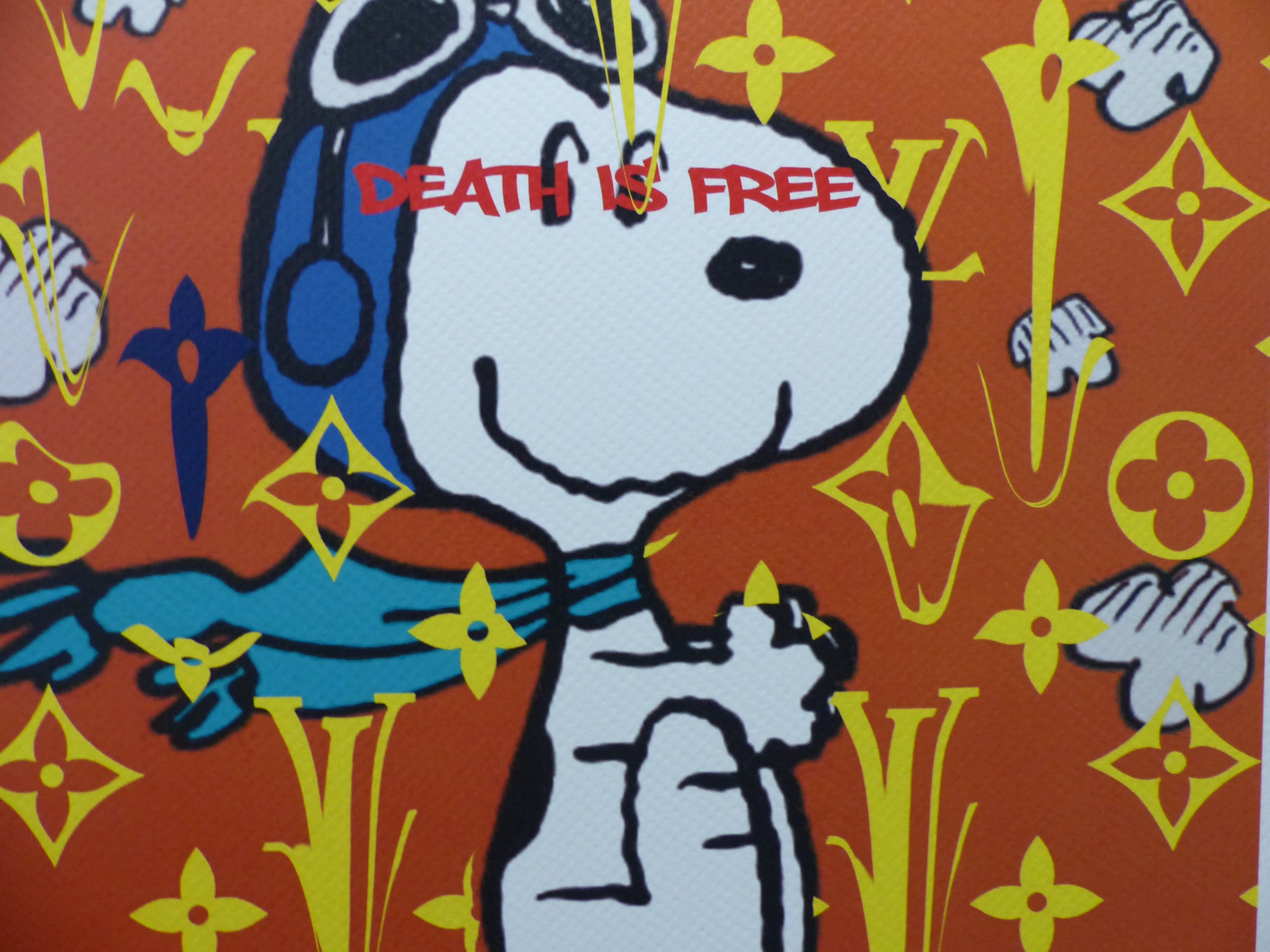 DEATH NYC gerahmte Lithografie ltd edit of 100 "Free Snoopy I" 3D Siegel COA Zertifikat