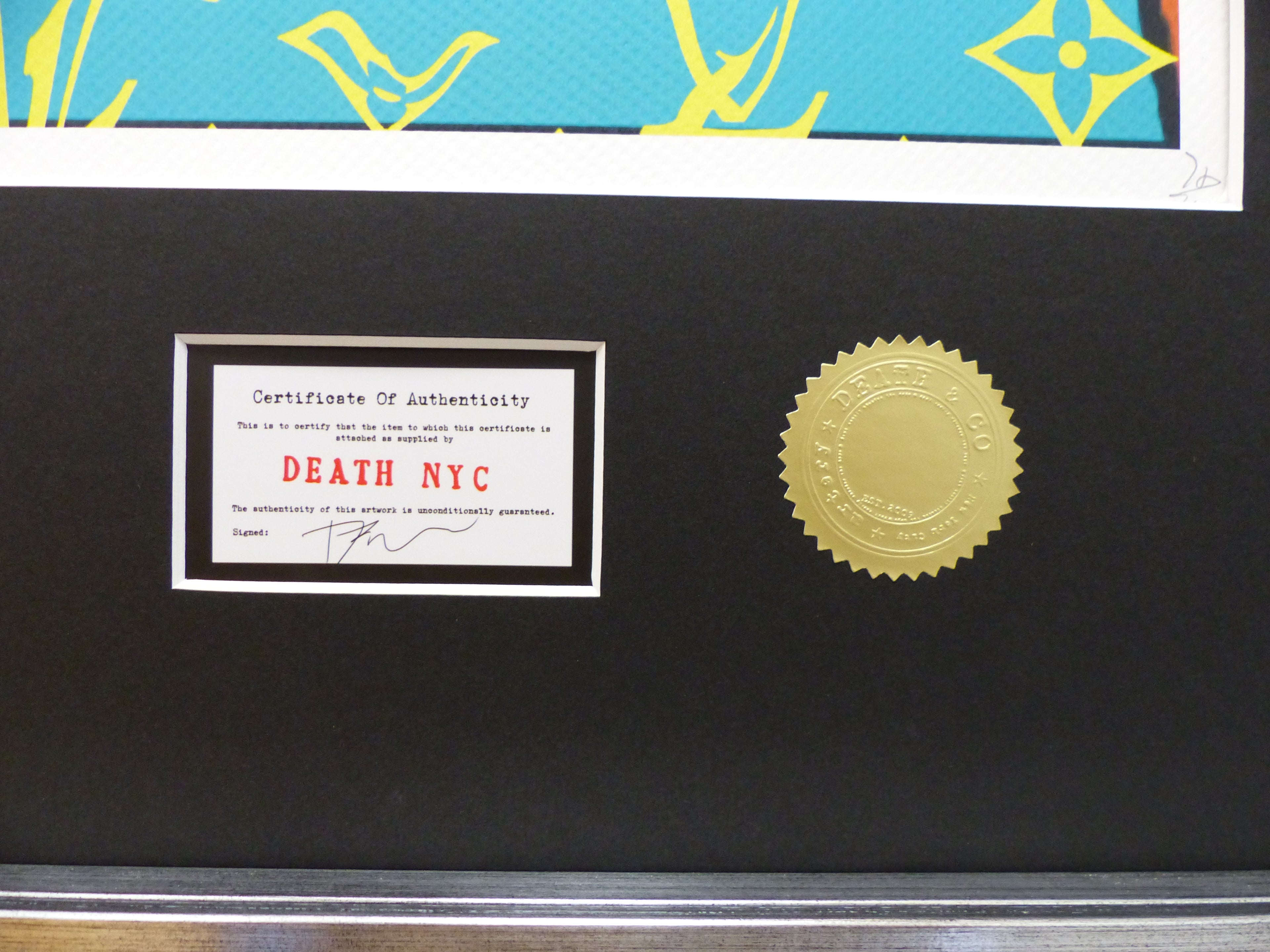 DEATH NYC gerahmte Lithografie ltd edit of 100 "Free Snoopy I" 3D Siegel COA Zertifikat